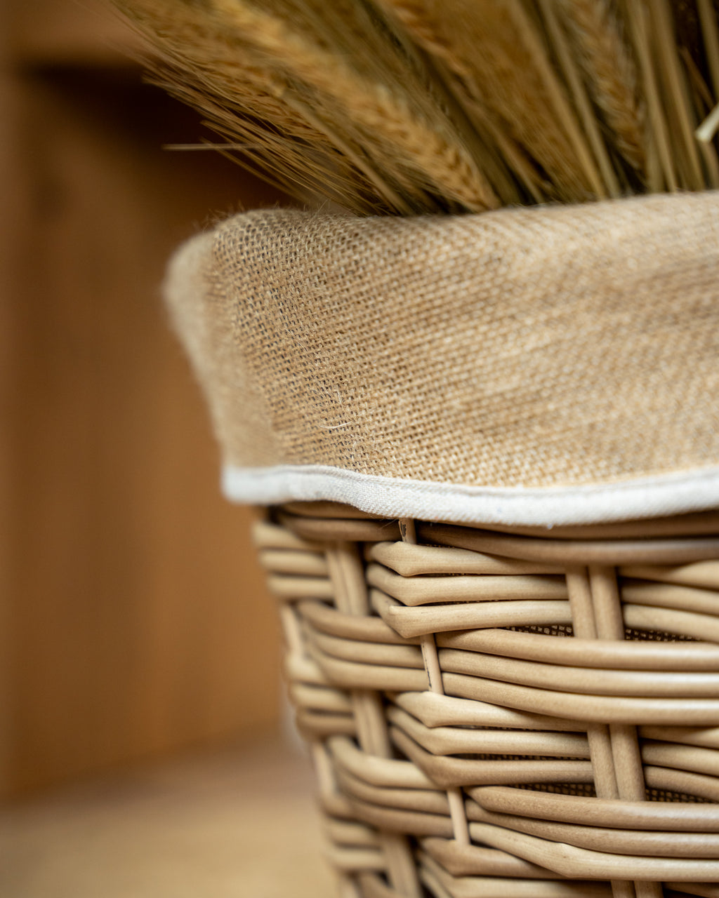 Mand kunststof Eleonora met jute bekleed ø47xH35cm
