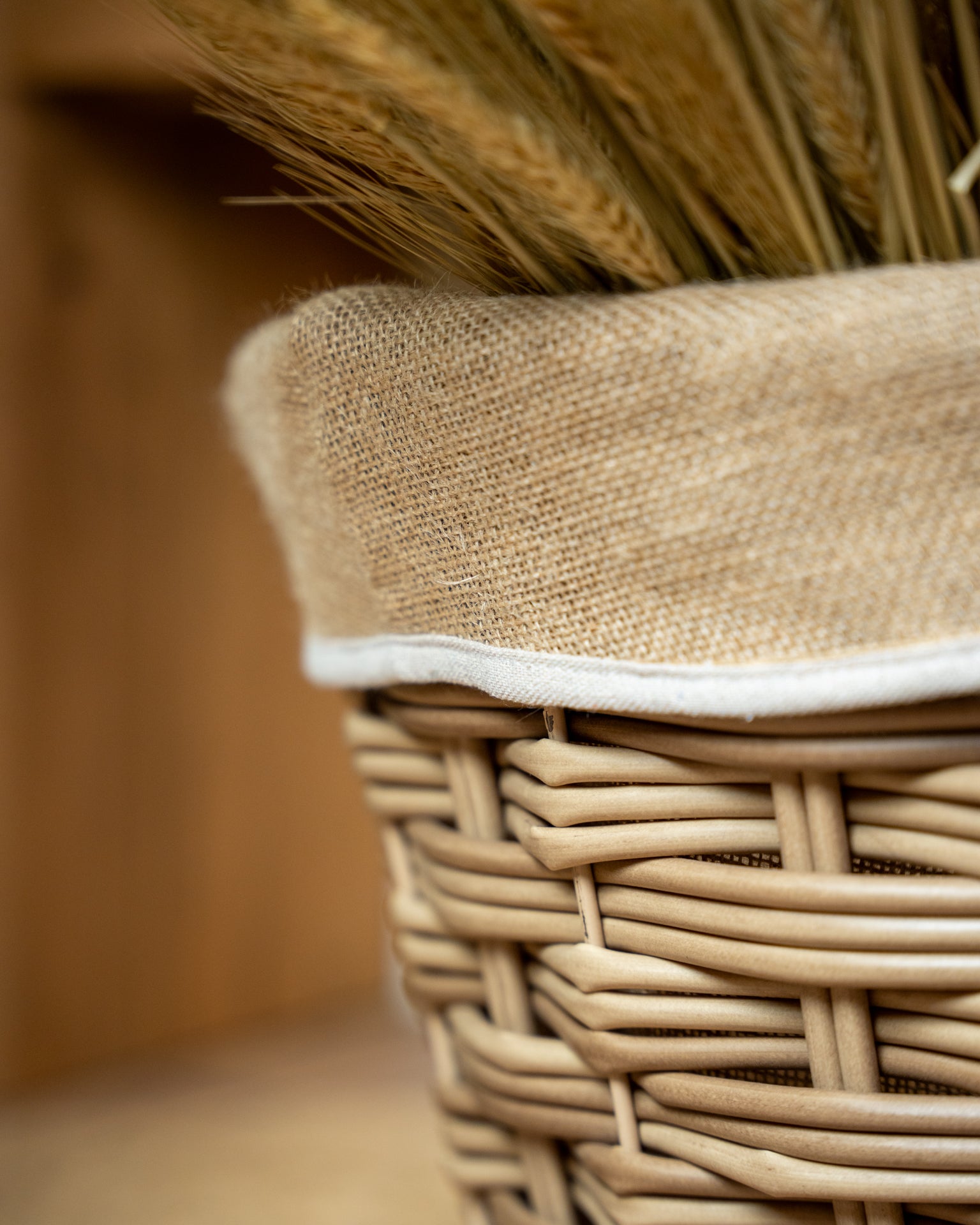 Mand kunststof Eleonora met jute bekleed ø47xH35cm