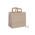 Papieren draagtassen bruin vlak handvat 250 stuks 26x17x26cm