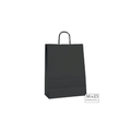 Papieren draagtassen zwart gedraaid handvat 50 stuks 22x10x31cm