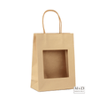 Venster draagtassen bruin gedraaid handvat 25 stuks 18x8x18cm
