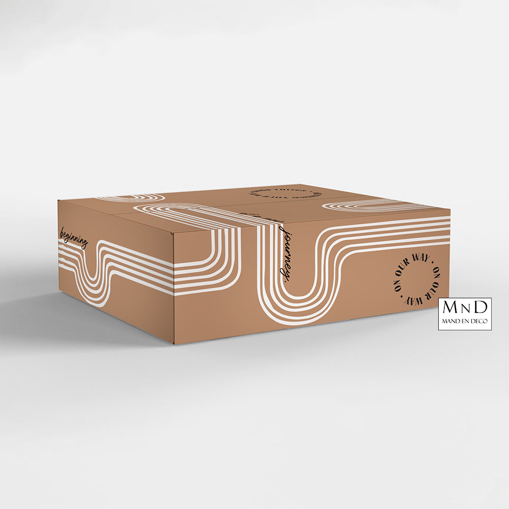 Geschenkdoos On Our Way Kraft Wit Zwart 39x29x13cm