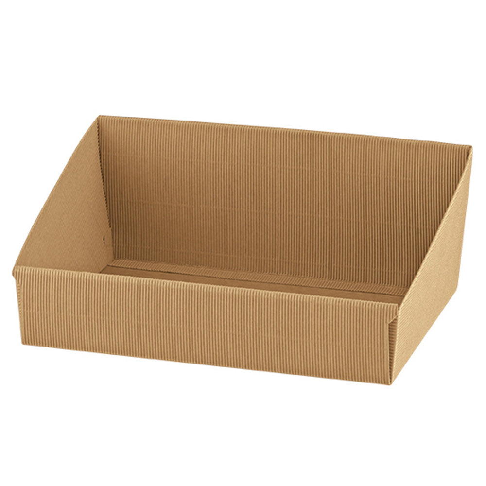 Mand karton L. hogerug kraft 40x32x7-15cm