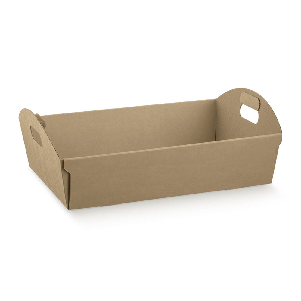 Mand karton met greep kraft 32x22x8,5cm