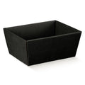 Kartonnen Vierkant Bakje Rib Zwart 26x26x10cm (ondermaat)