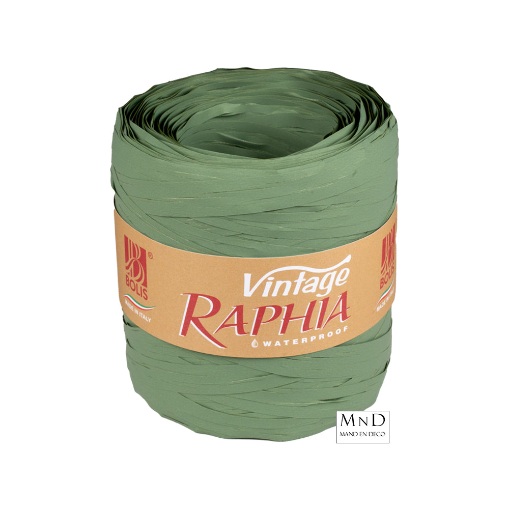 Raffia vintage lint 200m | 70 salvia groen