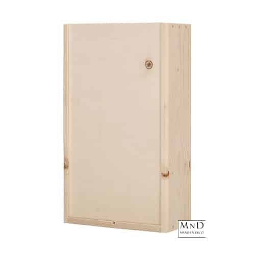 Wijnkist met schuifdeksel 2 fles 33.6x18.7x9cm (Pallet 180st)