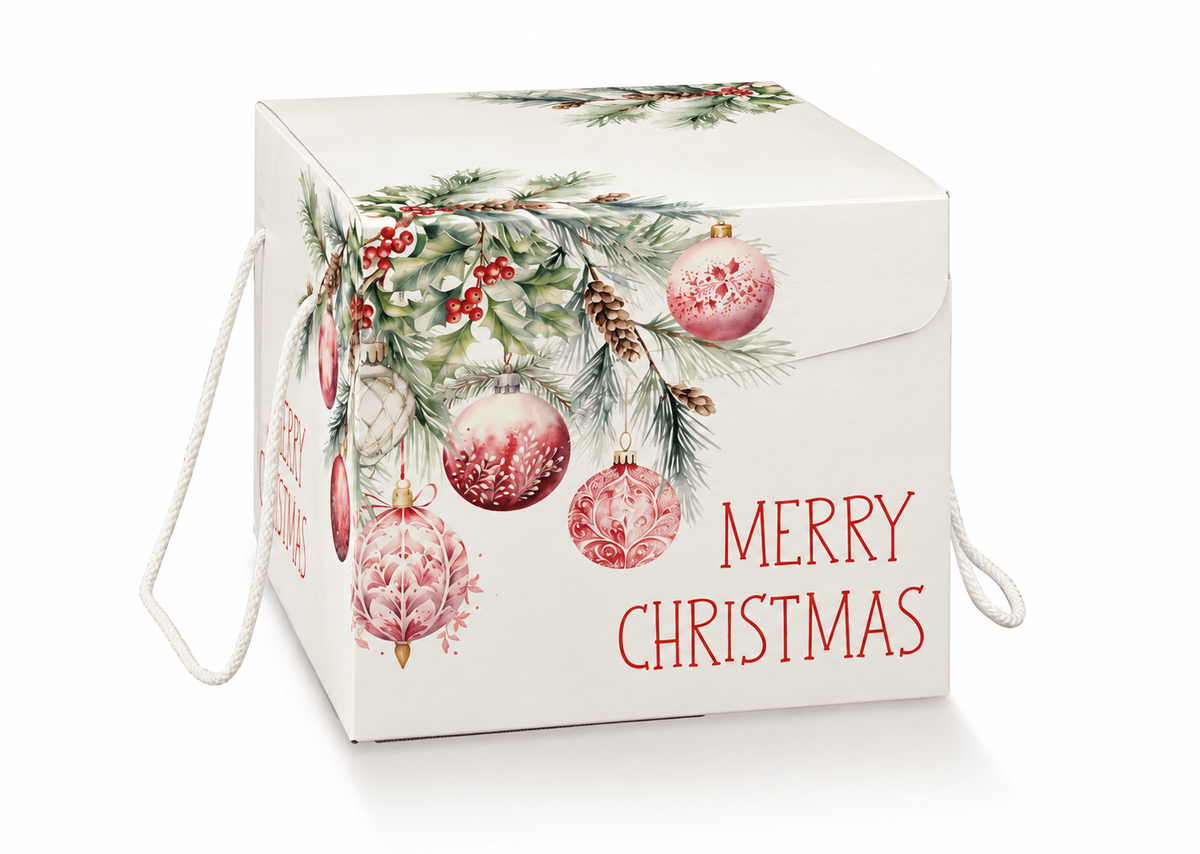 Addobbi kerst geschenkdoos 21x21x21cm
