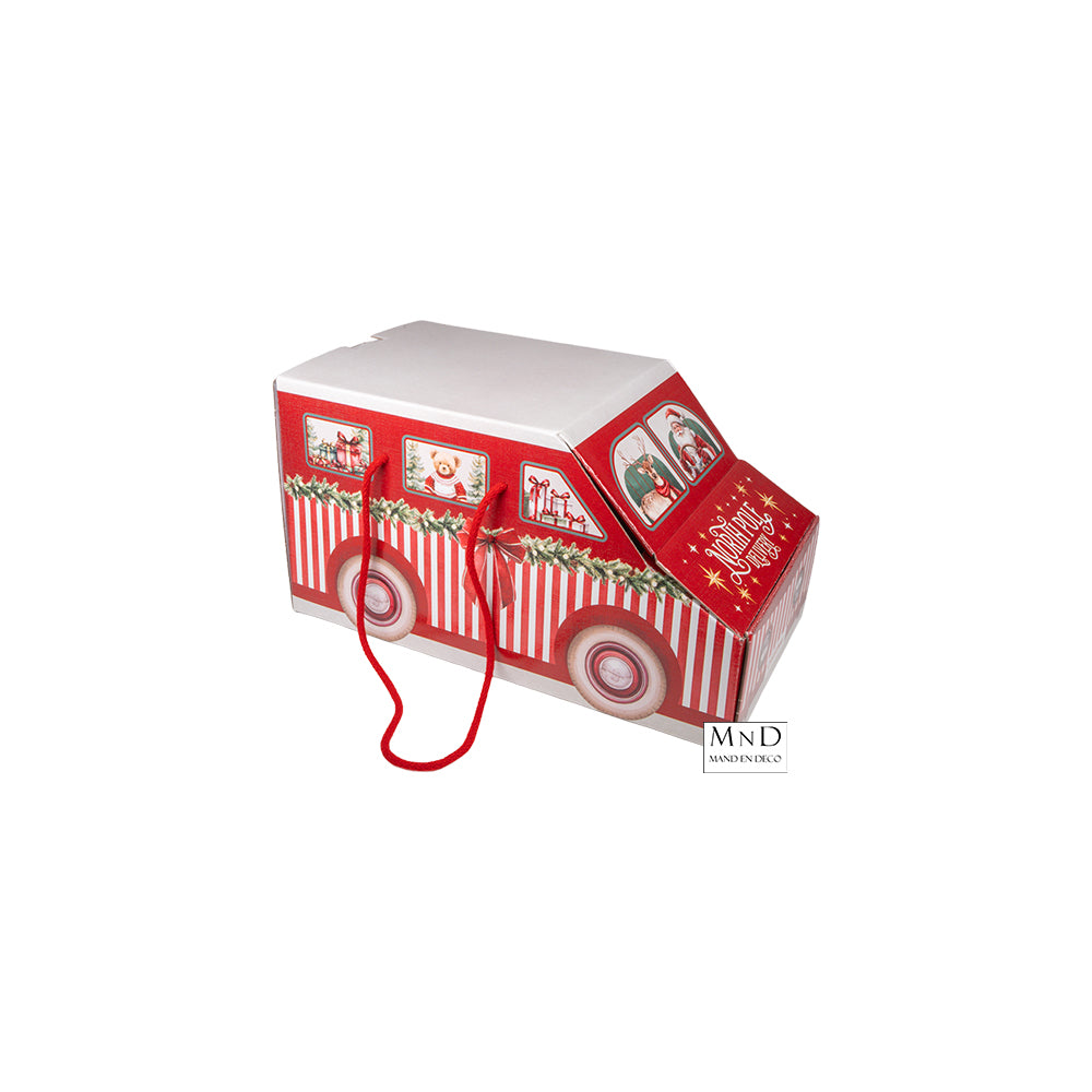 FURGONCINO Market Maison kerstauto 20x12x12cm