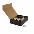 Doos zwart karton voor 3 wijnflessen  34x27x9.5cm