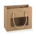 Fenstertragetaschen braun gedrehter Griff 25 Stück 12x8x21cm