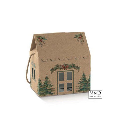 Huis karton PINI VERDI kraft 20x14x14/24cm