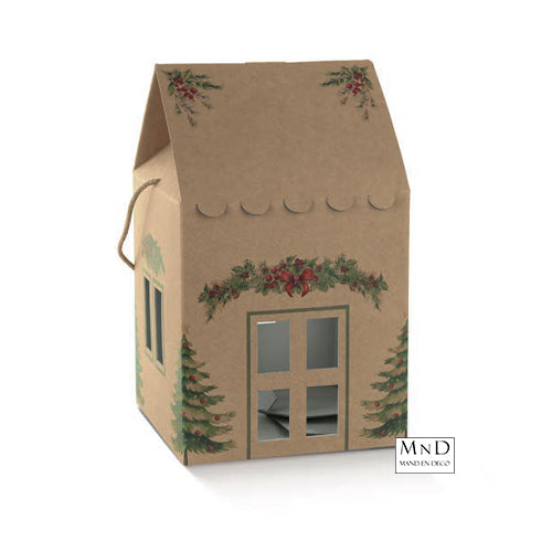 Huis karton PINI VERDI kraft 23x23x26/36cm