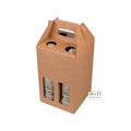 Bierverpakking voor 4 flessen, karton, gesloten draagdoos 13x13x29cm