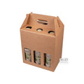 Bierverpakking voor 6 flessen, karton, gesloten draagdoos 19,5x13x29cm