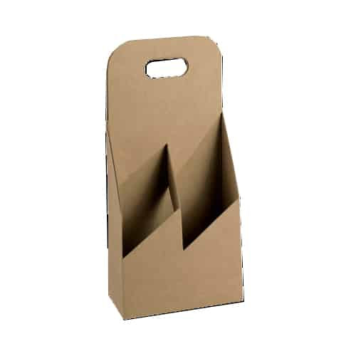 Bierverpakking voor 2 flessen, karton, draagdoos 13x6.5x29cm