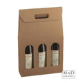 Draagdoos 3 fles kraft uni 27x9x38,5cm