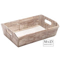 Mand karton met greep wood 31x22x9cm