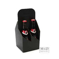 Bierverpakking zwart voor 4 flessen, karton, draagdoos 13x13x29cm