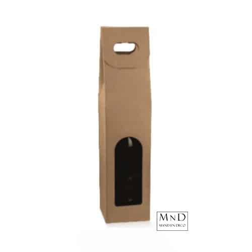 Draagdoos 1 fles kraft uni 9x9x38,5cm