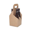 Bierverpakking voor 4 flessen, karton, draagdoos 13x13x29cm