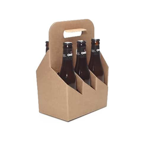 Bierverpakking voor 6 flessen, karton, draagdoos 19,5x13x29cm