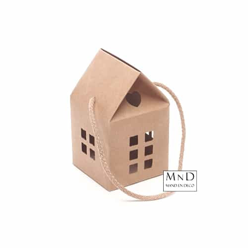 Huisje karton kraft 10x10x9/14.5cm