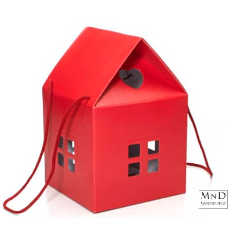 Huis karton rood Lino Rosso 20x20x18/30cm