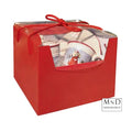 Kartonnen draagdoos met folie rood Lino Rosso 25x25x18cm