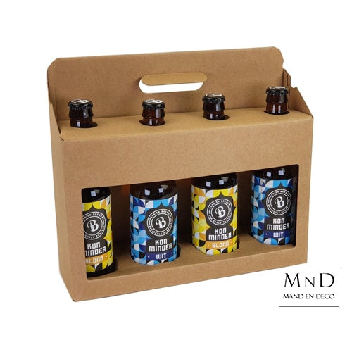 Bierverpakking Pub voor 4 flessen, karton, draagdoos 31x8.5x 27.5cm