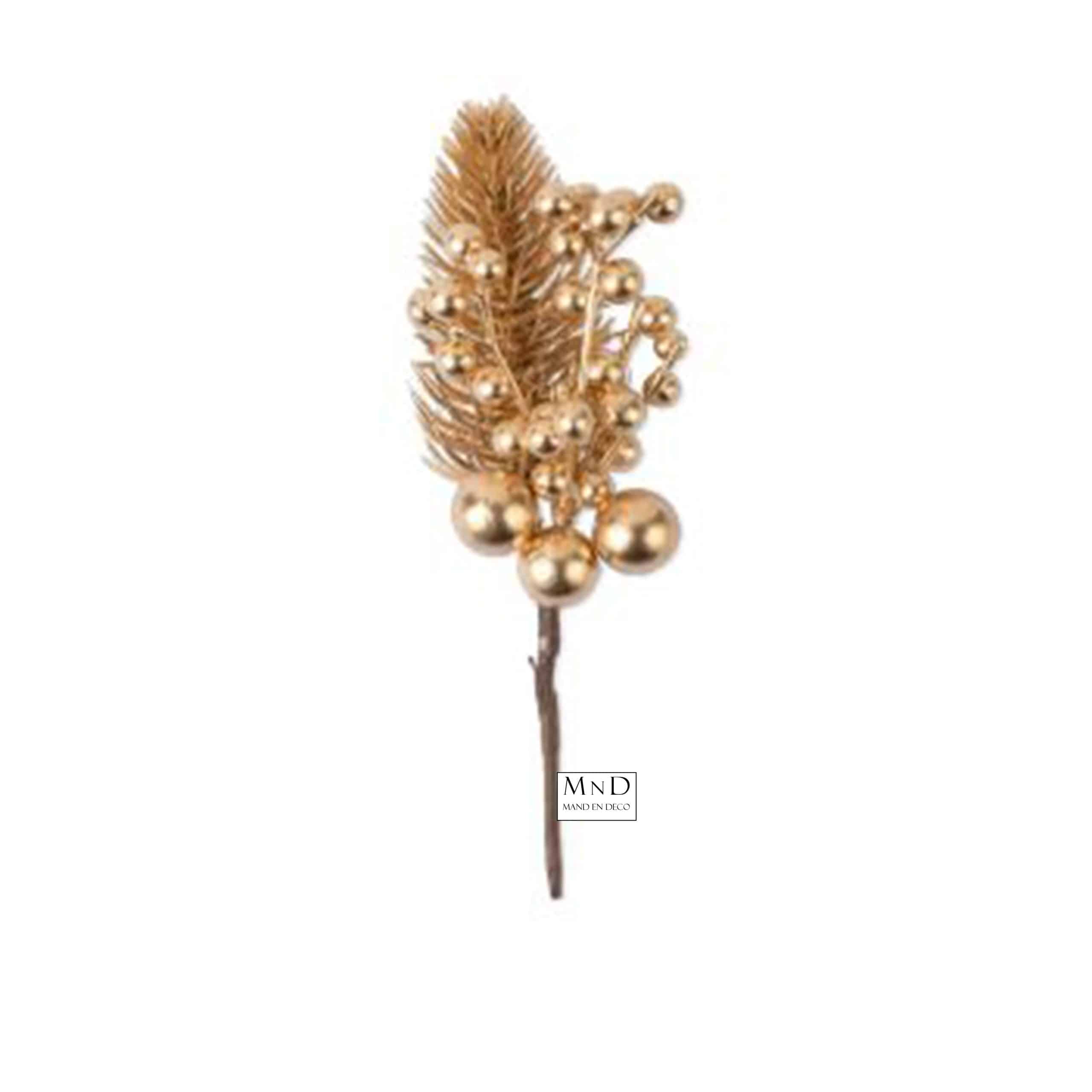 Kerst Takje Broche Goud 130 mm