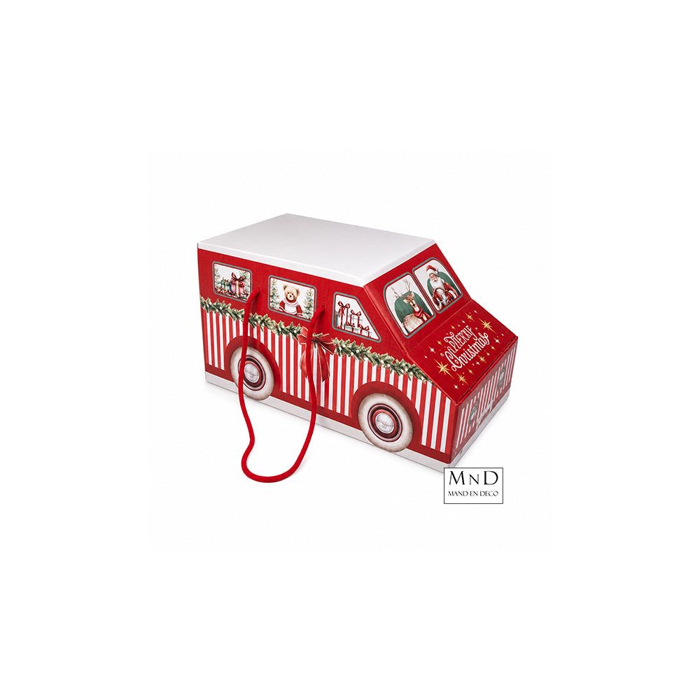 FURGONCINO Market Maison kerstauto 20x12x12cm