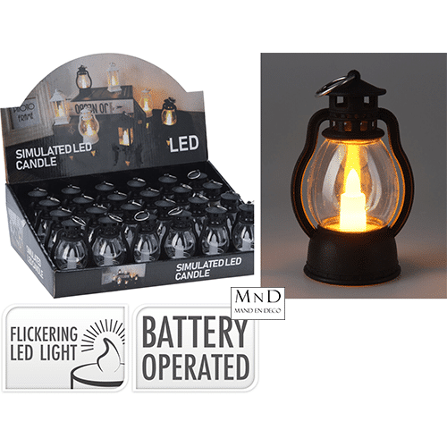 Olielamp met kaars | zwart 9cm