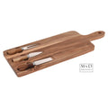Kaasplank met 3 kaasmessen 42x15cm