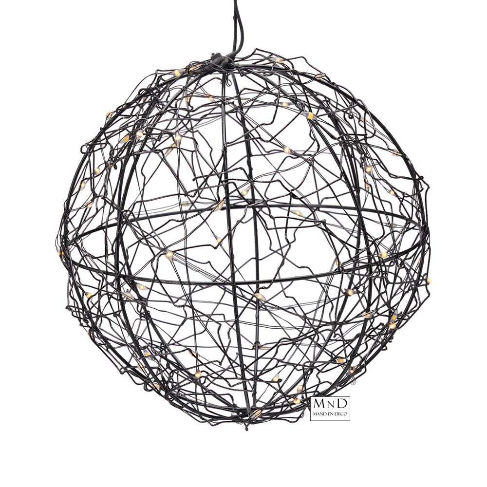 BAL MET LED ZWART METAAL 18CM