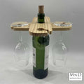 Wijnfles en glazenhouder 2 stuks