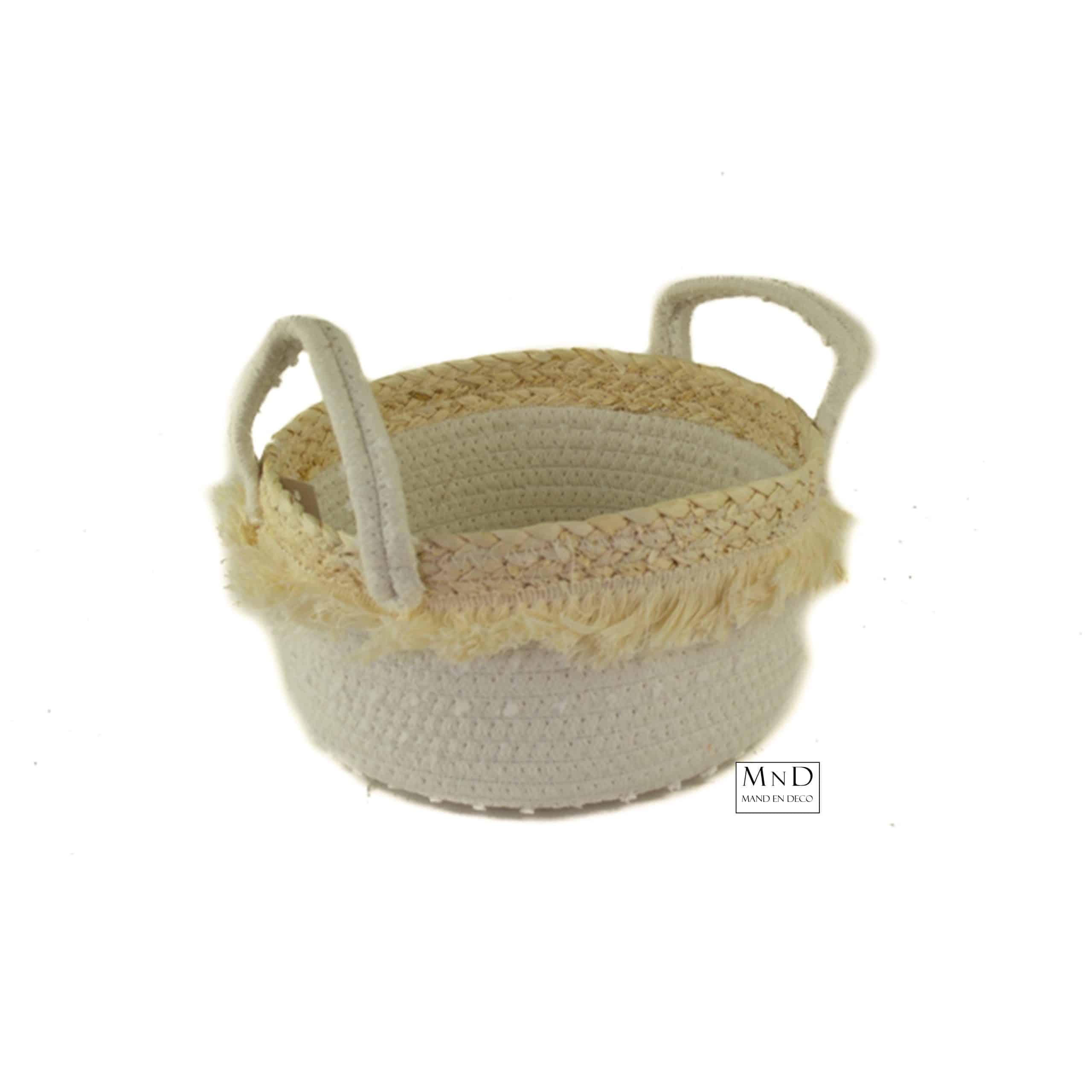 Mand katoen met touw M 24x24xH14cm van €9.20 nu