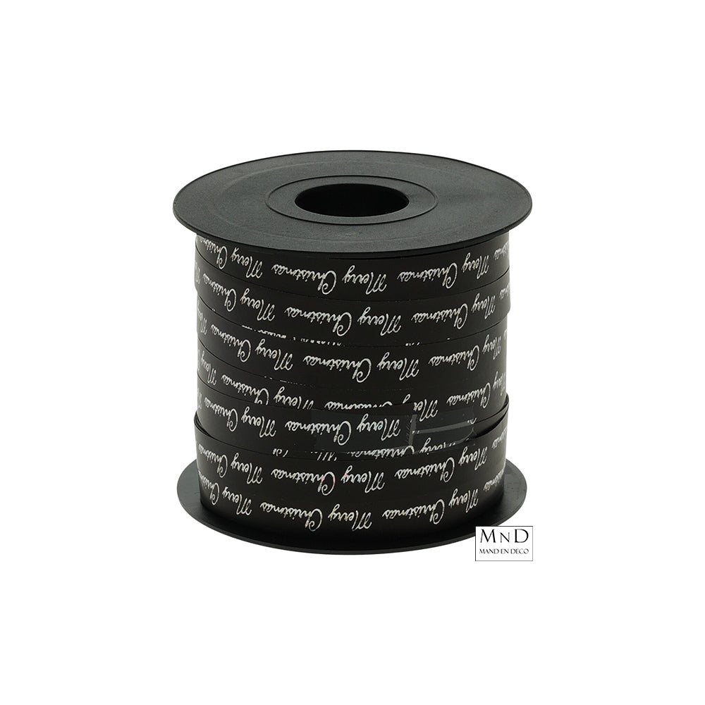 Lint Zwart 'Merry Christmas' DESIGN 1CMx30M