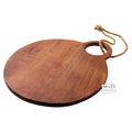 Mango kaasplank Sem rond donker bruin 40x35cm