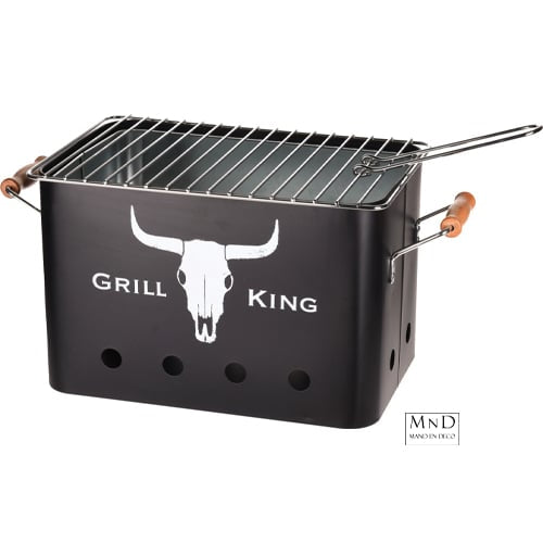 BBQ rechthoek mat zwart 23x44x23cm