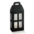 Lantaarn zwart karton 18x9x37cm