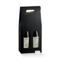 Draagdoos 2 fles zwart karton 18x9x38,5cm