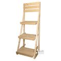 Display standaard Hout 3 laags SCHUINE INLEG 42x58x160cm
