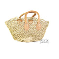 Tas met leren handvat 28x17 cm