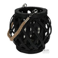 Lantaarn Gerard gespleten bamboo zwart 15cm