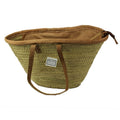 Strandtas met leren rits afdekking 54x30xH35/64cm