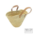 Strandtas Palm klein handvat leer 35x15x20cm