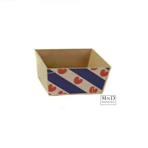 Houten bakje Friese Vlag 17x17x7cm