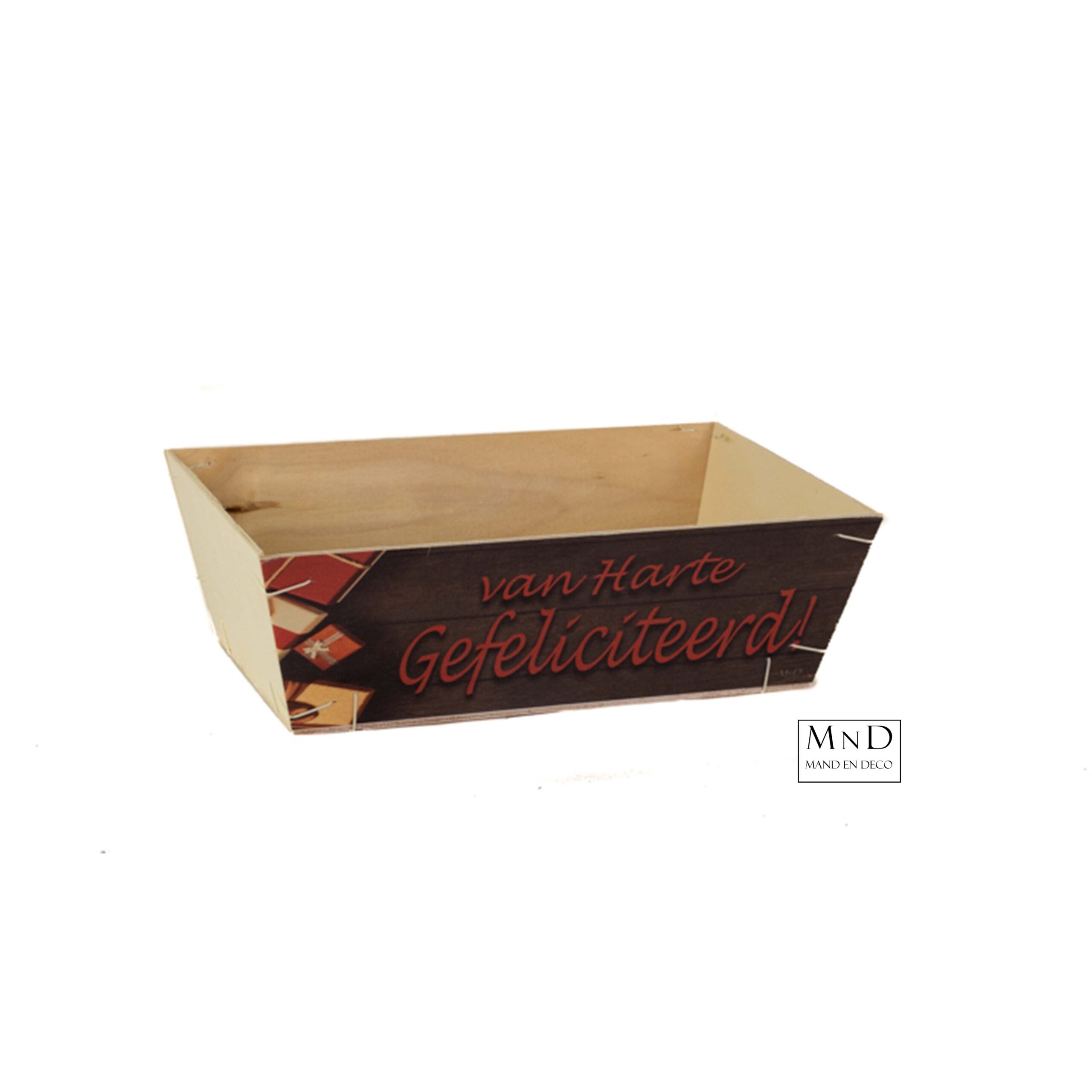 houten bakje 29x19x9cm GEFELICITEERD