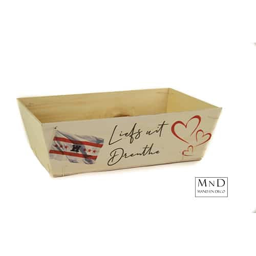 Houten bakje Liefs uit Drenthe 29x19x9cm